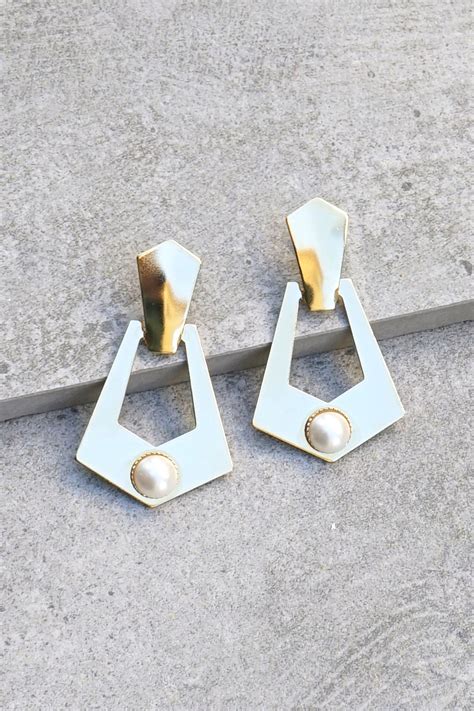 Geometric Earring Gold Earrings For Women Gold Chunky Etsy