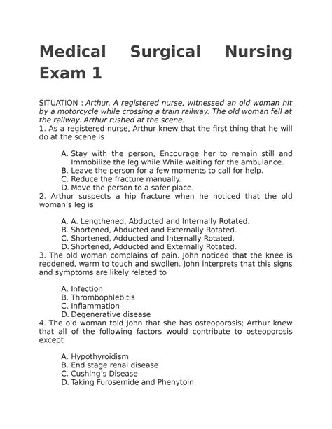 Medical Surgical Nursing Exam 1 Medical Surgical Nursing Exam 1