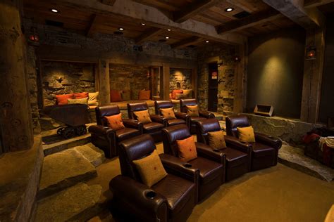 Rustic Home Theater Rustic Home Theater Other Houzz