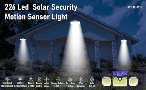 Homehop 226 LED Motion Sensor Light For Home With Solar Panel Powered