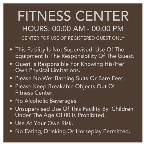 Fitness Center Rules Identity Group