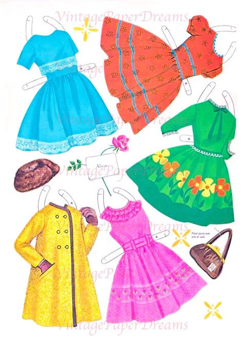 Vintage Paper Doll Printable Pdf Blonde Redhead Brunette Etsy