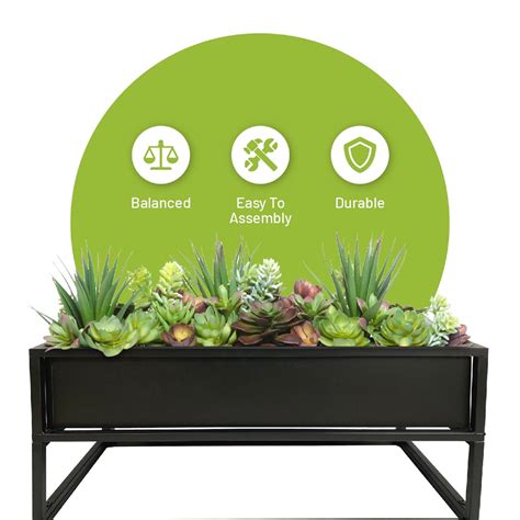 Modern Metal Planter Box, Low, Black – Cocoyard Garden Supply