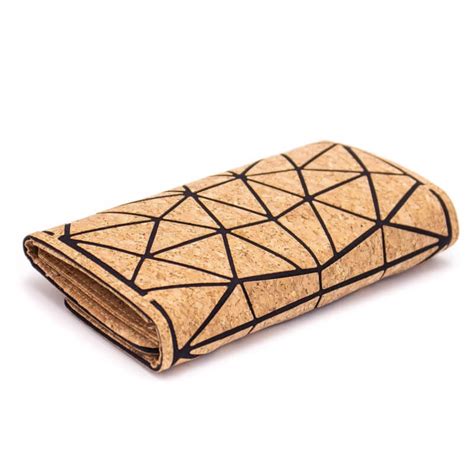 Trifold Geometric Cork Wallet Burgundy Corti A Portuguesa