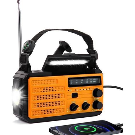 Radio Solaire Portable Radio Manivelle D Urgence Am Fm Wb Alert