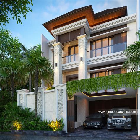 Desain Rumah Villa Bali 3 Lantai Bapak TMI Di Jakarta Utara Tampak