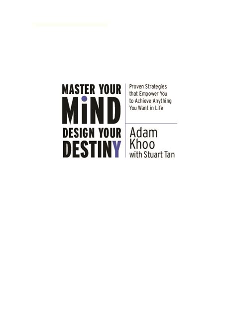 Adam Khoo With Stuart Tan Master Your Mind Design Your Destiny