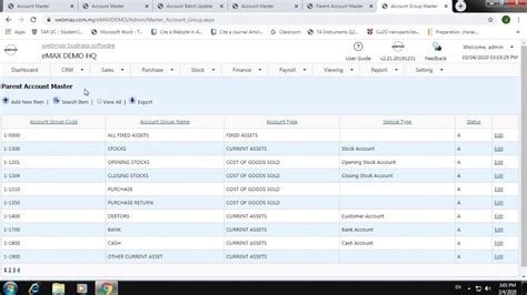 Webmax Tutorial Maintain Account How To Maintain Chart Of Account