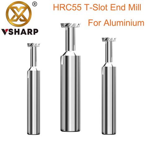 Vsharp HRC55 Tungsten Carbide Alloy T Slot End Mill 4 Flutes T Shape