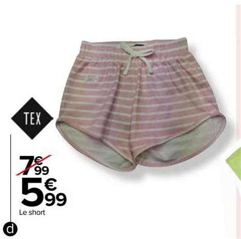 Promo Le Short Tex Chez Carrefour Icatalogue Fr