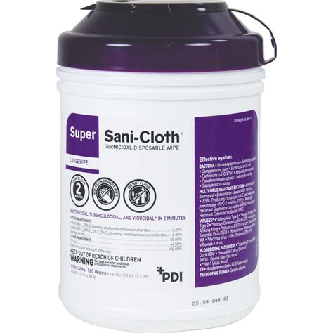 Pdi Healthcare Sani Cloth Wipes Super 6x6 34 160 Wipes Pssc077172