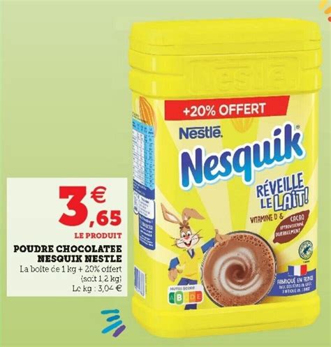 Promo Poudre Chocolatee Nesquik Nestle Chez Super U