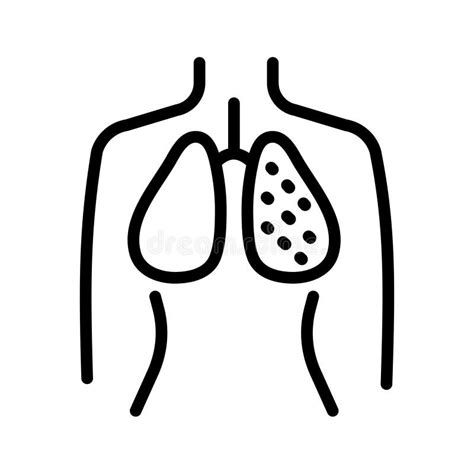 Simbolo Del Sistema Respiratorio Corpo Umano Con L Icona Del Vettore