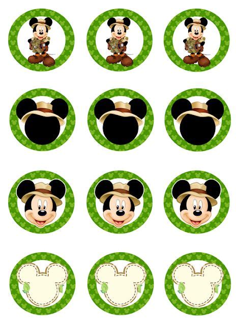 Mickey Mouse Birthday Cupcake Toppers