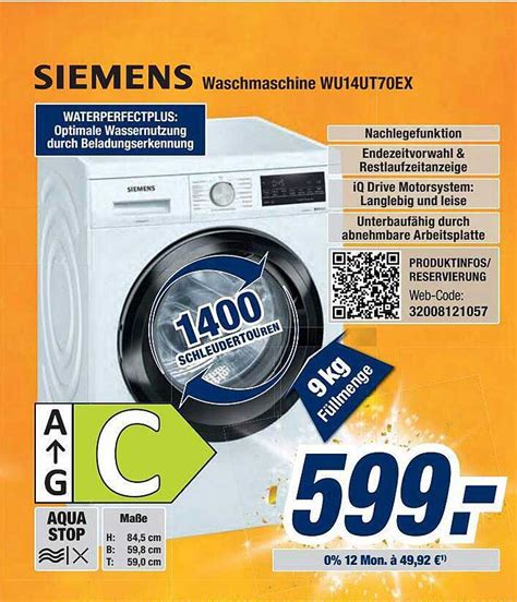 Siemens Waschmaschine Wu Ut Ex Angebot Bei Expert Bening Prospekte De