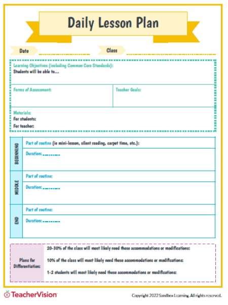 Weekly Lesson Plan Template Teachervision Sexiezpicz Web Porn