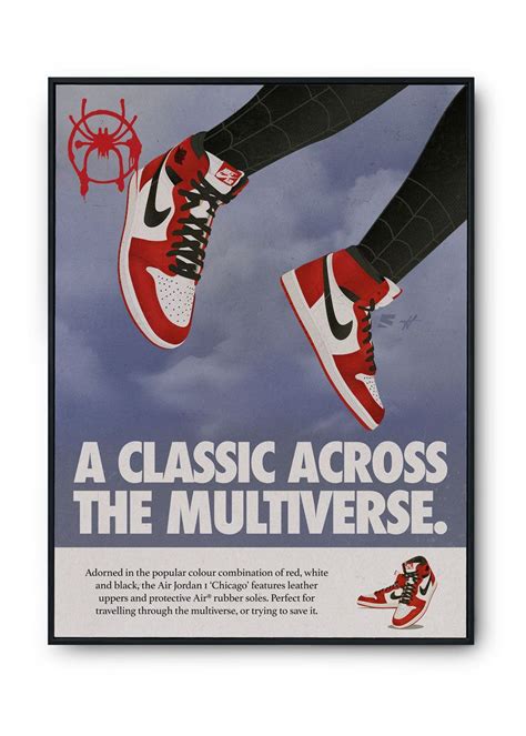 Miles Morales Spiderman X Air Jordan Poster Framed Air Movie