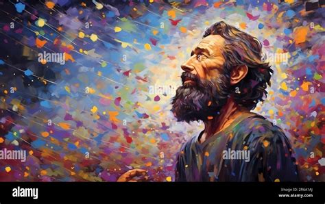 Colorful painting art portrait of Abraham. Abstract art Stock Photo - Alamy