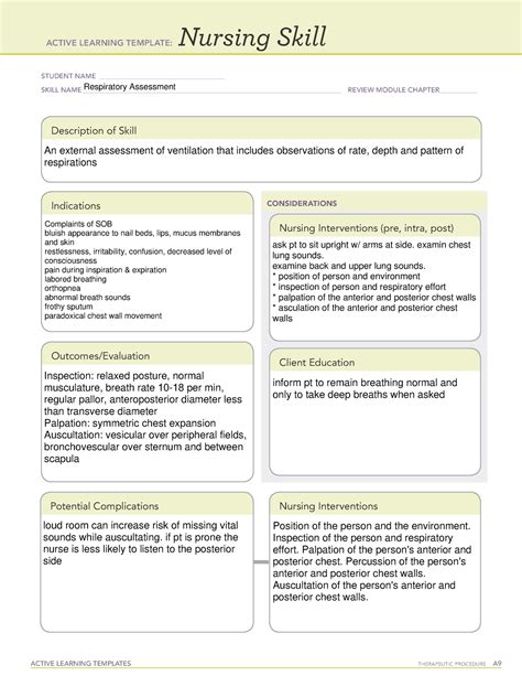 Nursing Skill Respiratory Assess ACTIVE LEARNING TEMPLATES