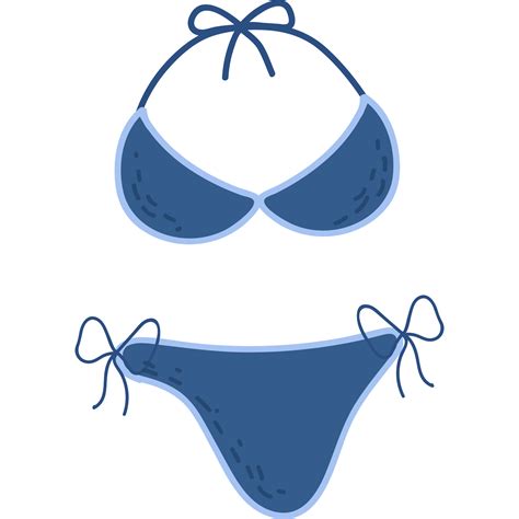 Blue Bikini Cartoon Illustration Png