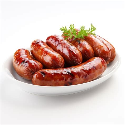 Premium Ai Image Sausages On White Background