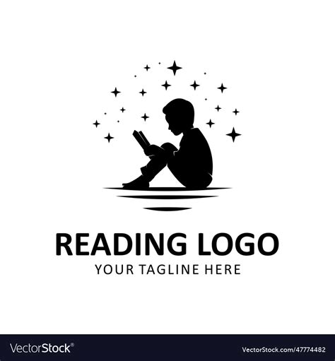 Reading flat style logo Royalty Free Vector Image