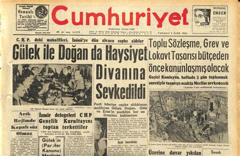 Cumhuriyet Gazetesi Aral K Madano Lunun Stifas Na Sebep Olan