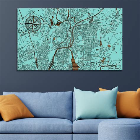 Rhode Island: Pawtucket Street Map - Etsy