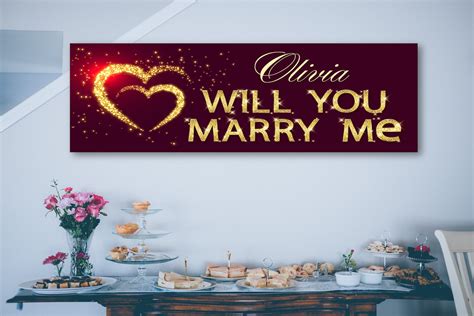 Will You Marry Me Banner Printable Unique Personalized Engagement Decor