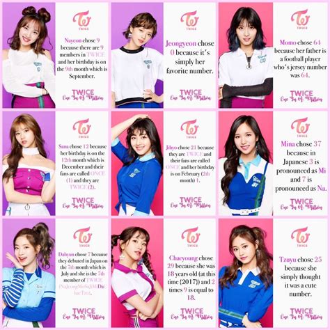 TWICE JERSEY NUMBERS MEANING Twice 트와이스 ㅤ Amino