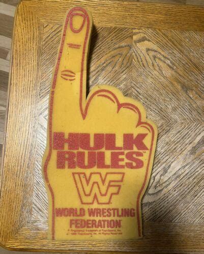 Hulk Hogan Foam Finger Hulk Rules Hulkamania 1988 Retro Wwf Titan