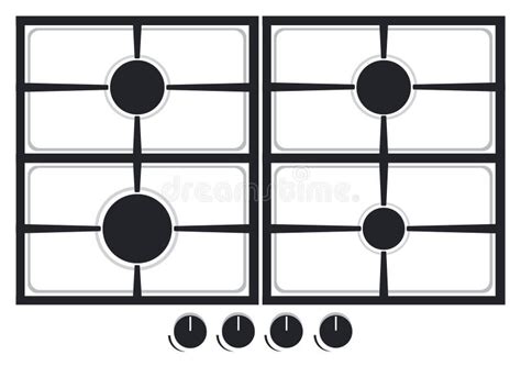 Superficie De Cocci N De Estufa De Gas Para Ilustraci N Vectorial De