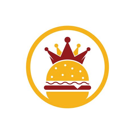 Burger King Vector Logo Design Burger With Crown Icon Logo Concept