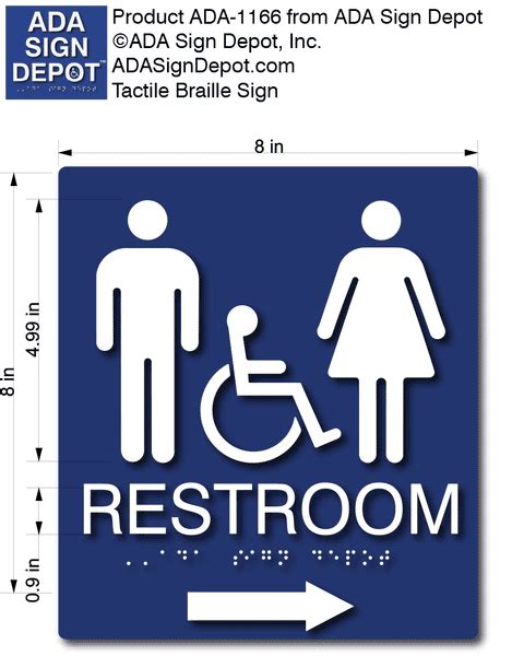 Unisex Wheelchair Accessible Restroom Sign With Direction Arrow Ada Sign Depot