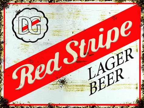 Vintage Red Stripe Jamaican Beer Metal Sign Mountain Bar Decor Reproduction - Etsy