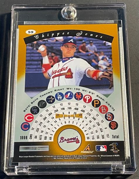 1997 CHIPPER JONES PINNACLE CERTIFIED MIRROR GOLD 59 W COATING BRAVES