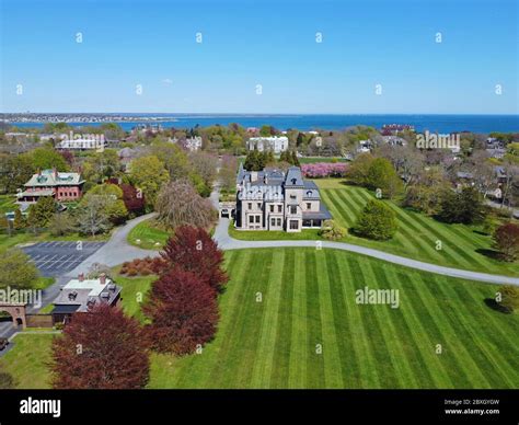 Chateau-sur-Mer aerial view at Newport, Rhode Island RI, USA. Chateau ...