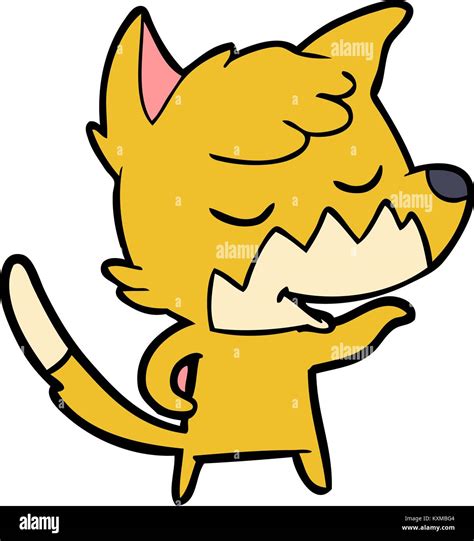 friendly cartoon fox stock vector image art alamy