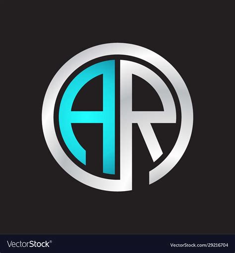 Ar Initial Logo Linked Circle Monogram Royalty Free Vector