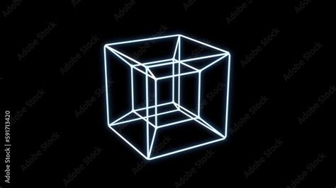 Tesseract Hypercube Fourth Dimension 3d Representation Can Be Used To