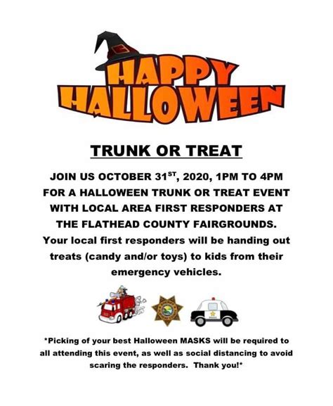 Socially distanced Trunk or Treat happening at the Flathead County ...