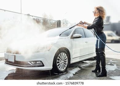 Service Car Wash Sexual Woman Standing Stock Photo Edit Now