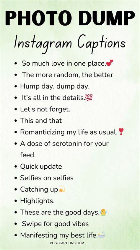 100 Photo Dump Captions For Instagram Clever Captions For Instagram