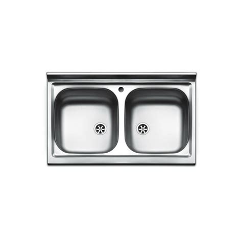 Lavello Cucina Appoggio Acciaio Inox Lavandino 80 Cm 2 Vasche