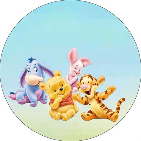 Painel Redondo Tecido Sublimado Ursinho Pooh Baby 1 50 Shopee Brasil