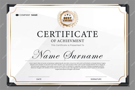 Premium Vector | Luxury gold frame certificate design with black corners