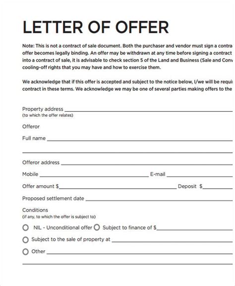 Home Offer Letter Templates