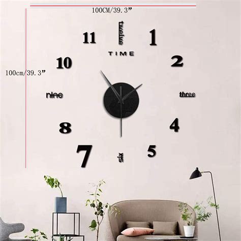 Fngz Clock Clearance Large Frameless Diy Wall Mute Clock 3d Mirror