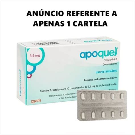 Apoquel 3 6 Mg Dermatológico Anticoceira Cartela 10 Comp Frete grátis