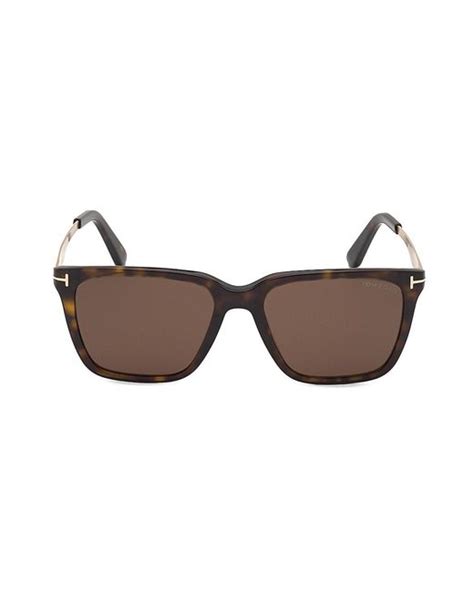 Tom Ford Garrett 56mm Square Sunglasses In Brown For Men Lyst